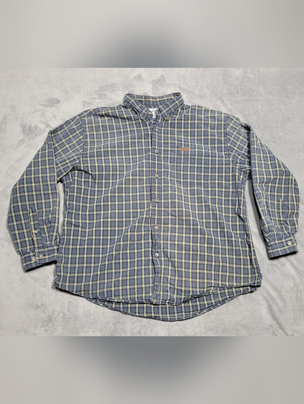 Carhartt Shirt Mens 2XL Plaid Long Sleeve Pocket Button Up Green